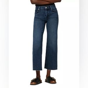 Hudson Rosie High Rise Wide Leg Cropped Jeans in Lakeside